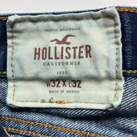 Vintage Hollister Slim Fit Blue Denim Jeans 32 32 Button Fly - Picture 9 of 11